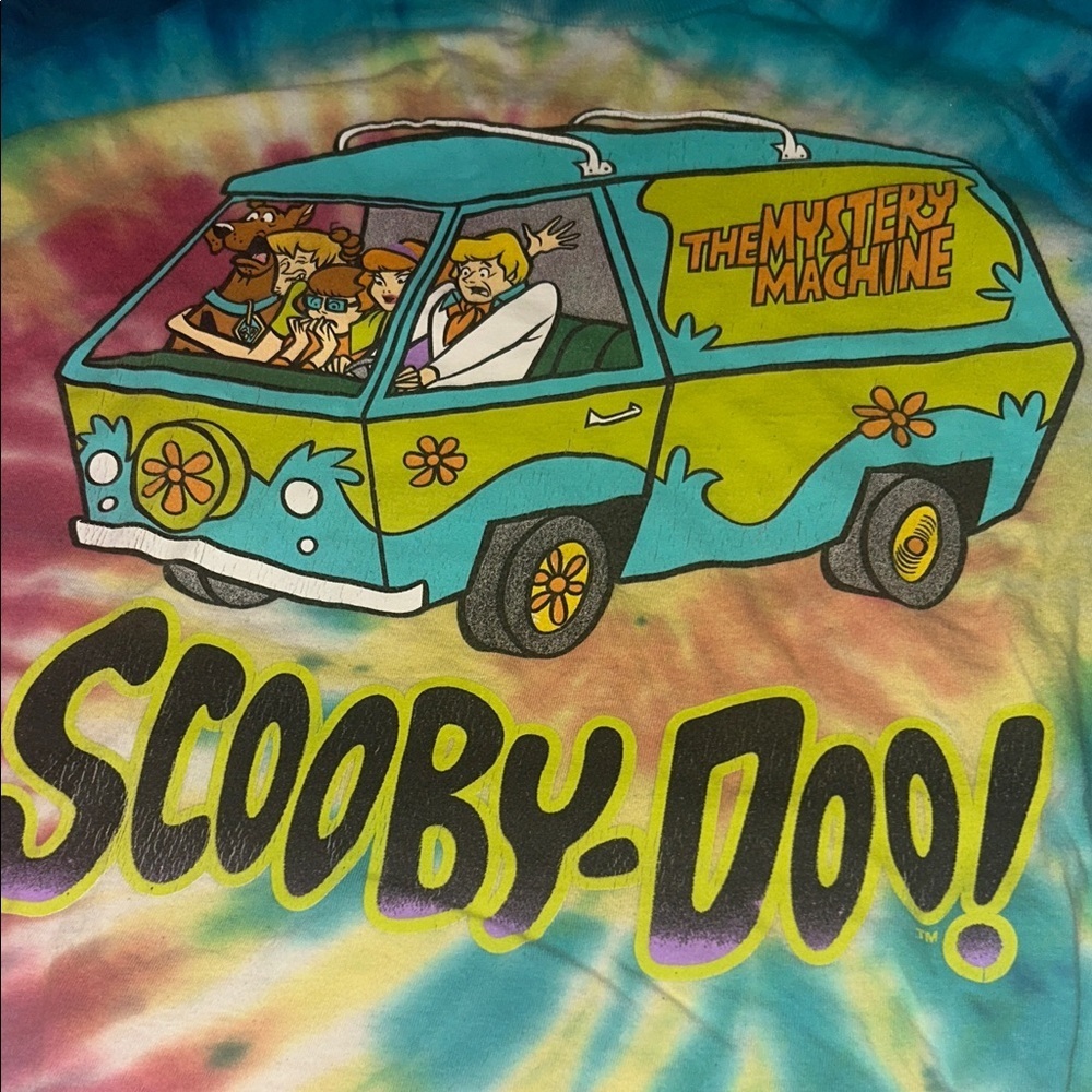 Scooby Doo Tie-Dye T-Shirt Tee Shirt Top mystery machine 100% cotton - Picture 2 of 3